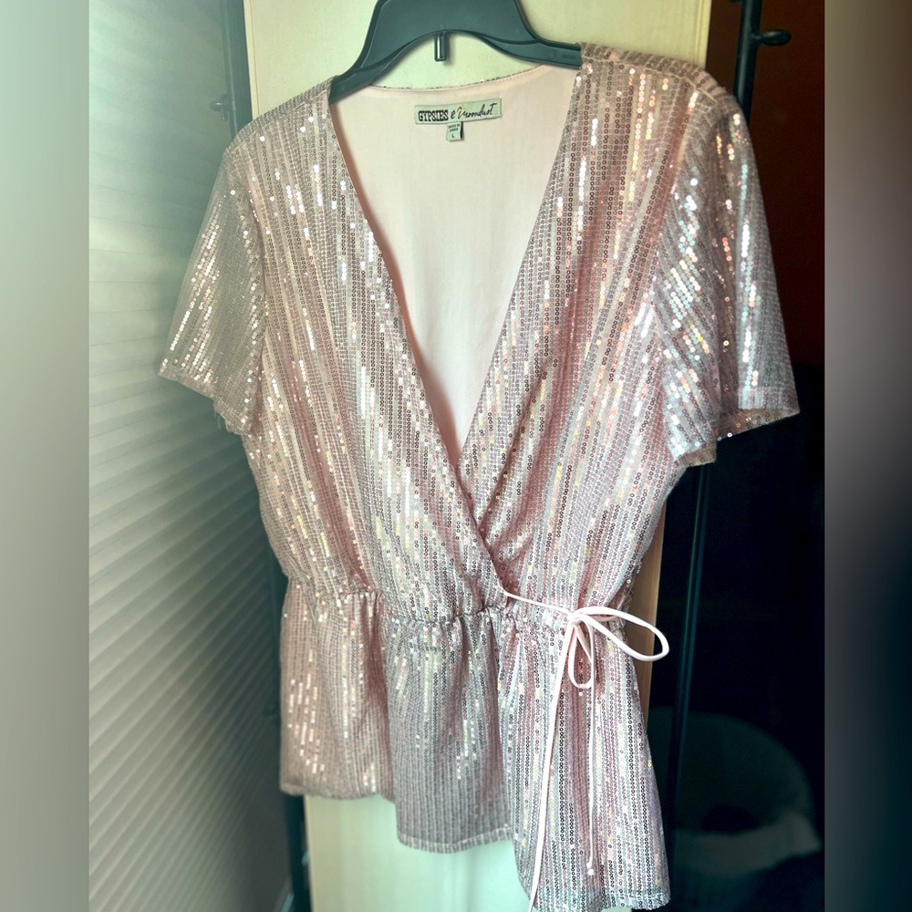 Vintage inspired pink disco top.